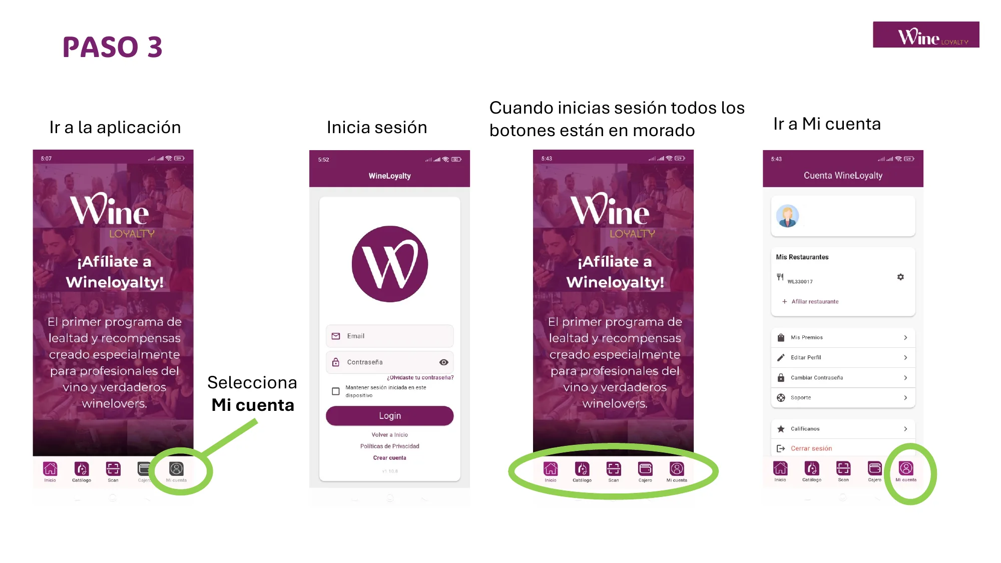 Paso 3: Inicia sesión y entra a Mi cuenta