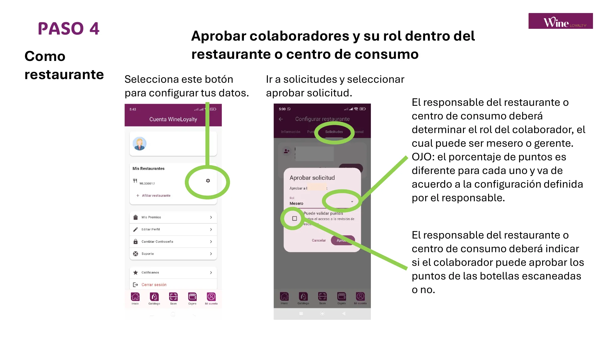 Paso 5: Aprueba a tus colaboradores y asigna su rol